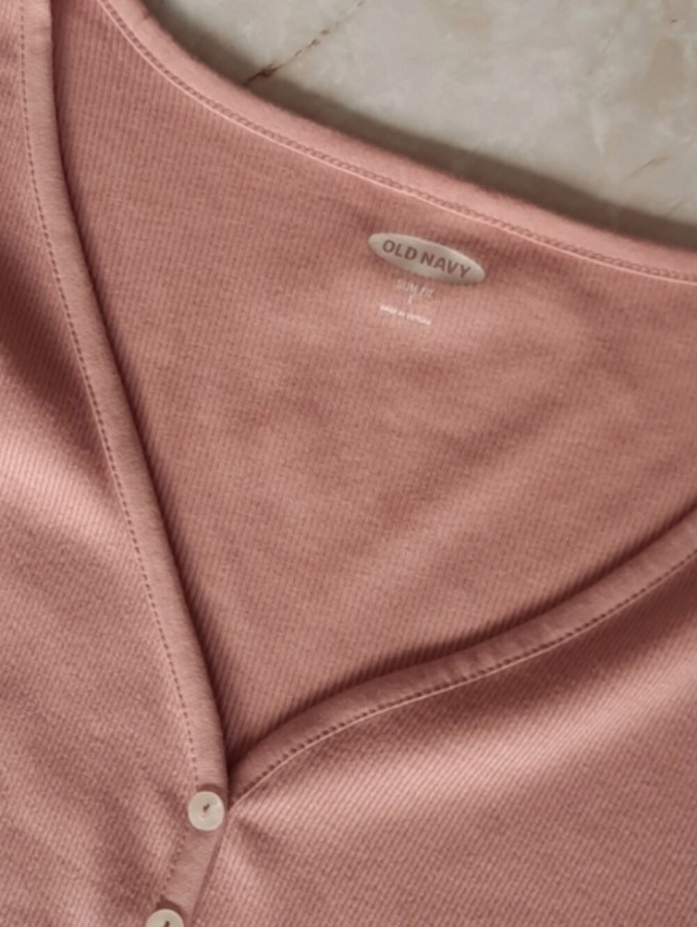 Ladies' Boatneck 3/4 Sleeve Top - Blush Pink